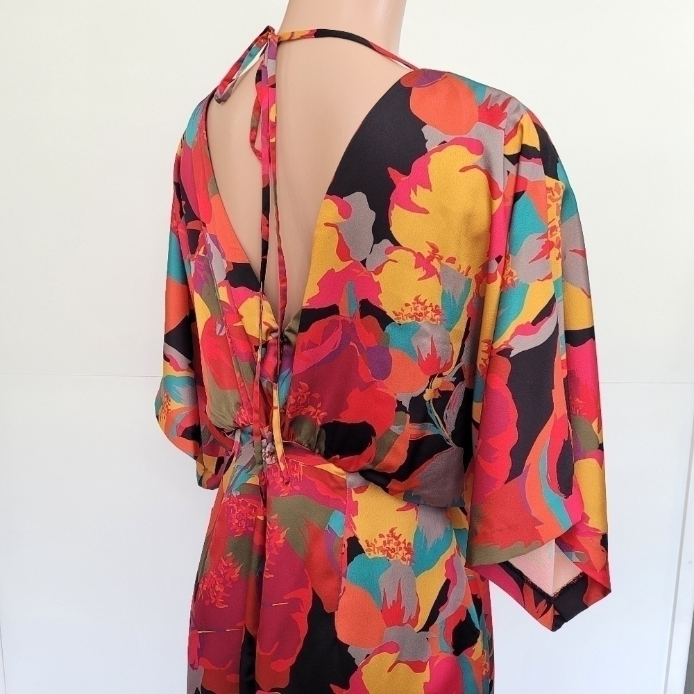 Aidan Mattox Printed Batwing Sleeve Dress 14 - Picture 8 of 11